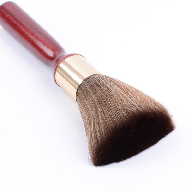 Fiber Hair Cleaning Brush Natural Wooden Handle Barber Tool For Stray Hair Removal And Maintenance