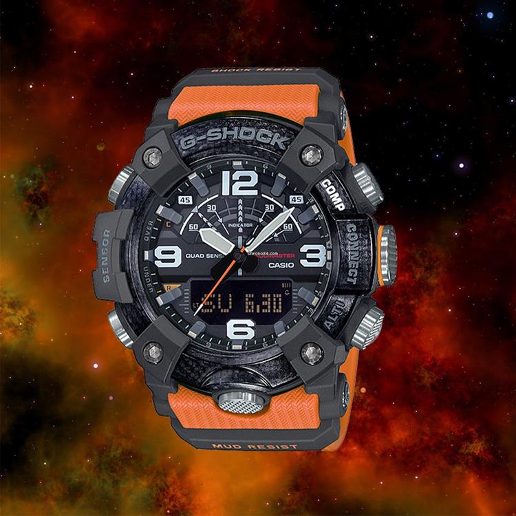 Casio Master Of G-Land Series G-Shock Mudmaster Quad Sensor Carbon Fiber Sports Outdoor Recommended Quartz Movement Men Watches Black GG-B100-1A9PR