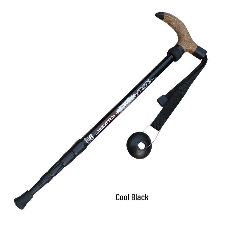 Ruifulaik 7075 Aluminum 4-Section Foldable Trekking Pole with Cork Straight Handle
