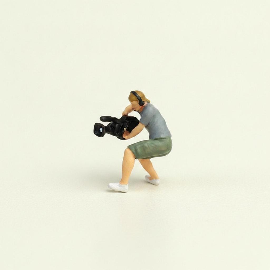 1:64 Scale Photographer Figure with Camera Hand Painted