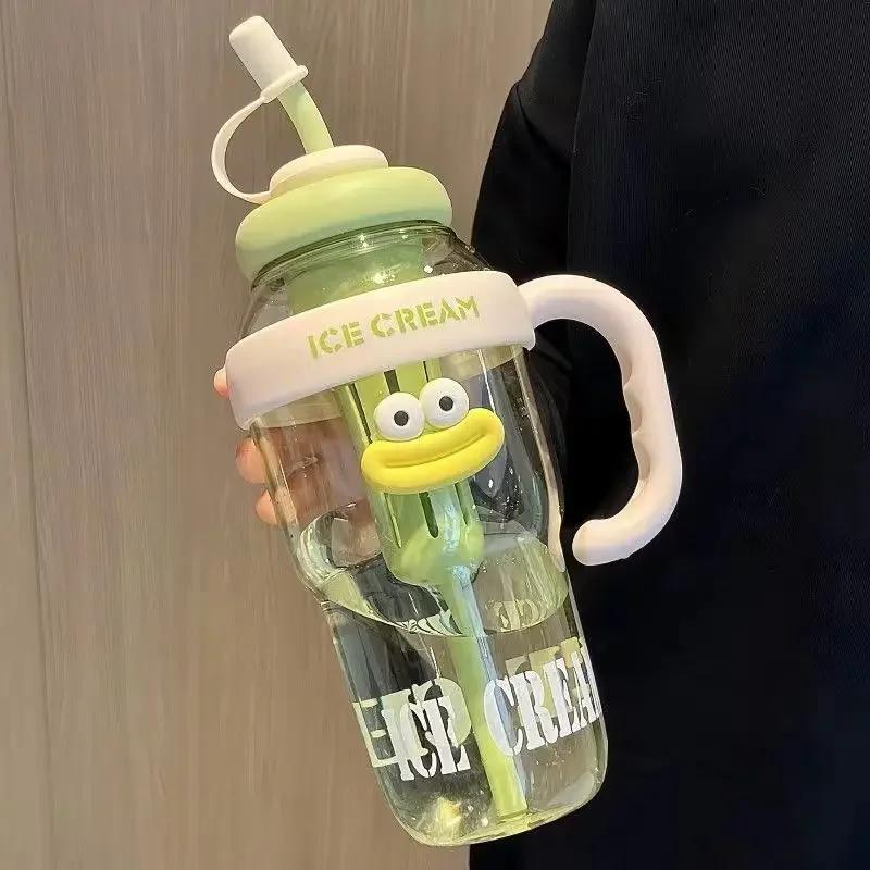 1100ML Sports Water Bottle Cute Aesthetic Large Capacity Straw Cup for Women Children Water Cup Summer Outdoor Portable Use