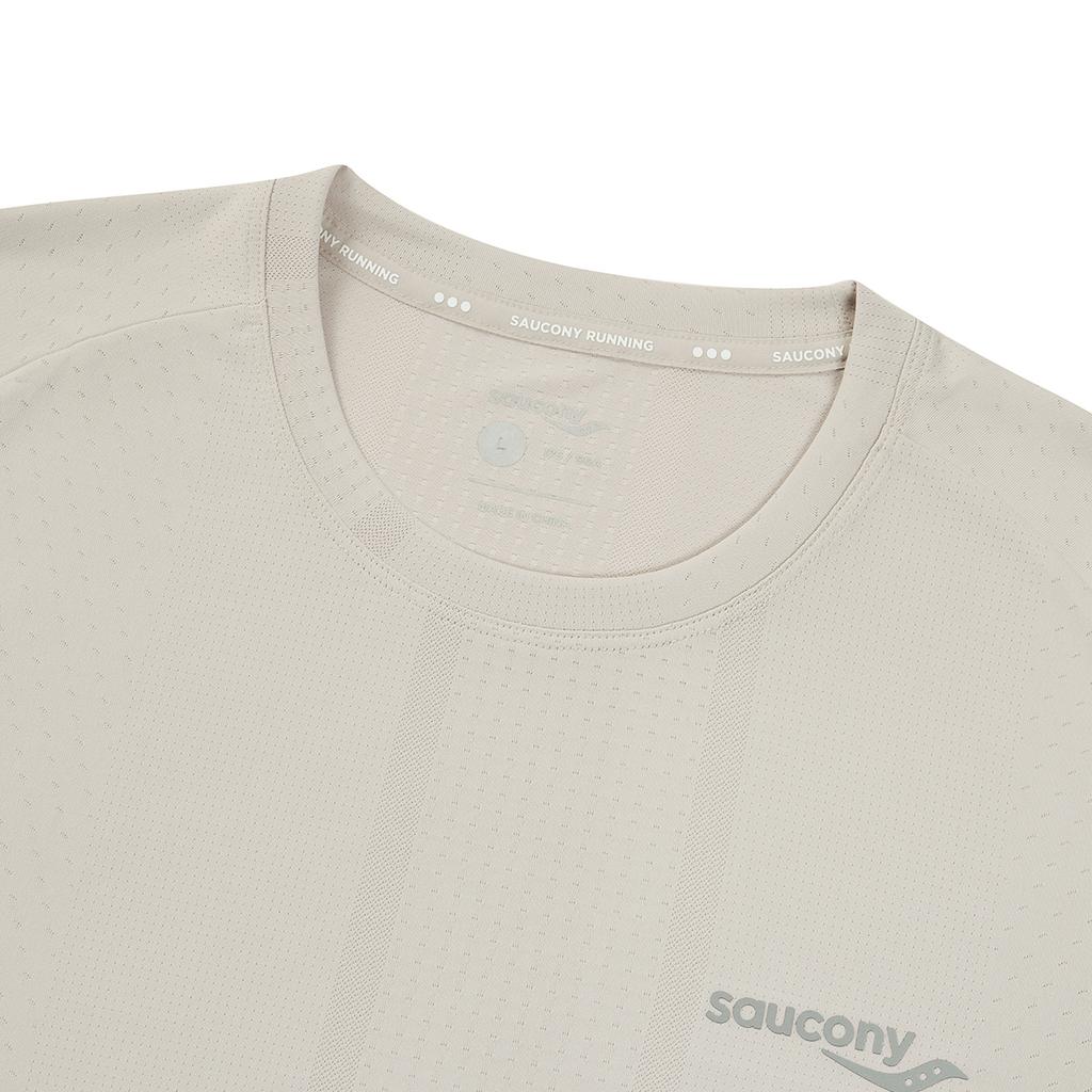 SAUCONY Running Training Series Knitted Comfortable Fashionable Breathable Short Sleeve T-Shirt Men Tops Light-Khaki SA2259ST01T-KH001