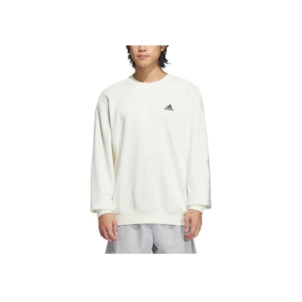 adidas Laisvas storas apvalios iškirptės megztinis ilgomis rankovėmis, unisex džemperis, žaliai baltas JM9111