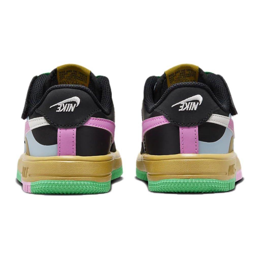 Nike Force 1 Low EasyOn LV8 2 PS Scarpe da Ginnastica Dance Bambini Nero Azzurro Chiaro Rosa Giocoso FN0410-001