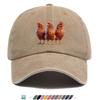 pc Three Brown Hens Pattern Print Baseball Cap Fashion Fun Animal Design Comfortable Breathable Duck Tongue Hat Unisex Adjustab