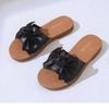 Brand broken size slippers women's bow flat bottom 2025 soft bottom non-slip beef tendon fashion maternity summer sandals