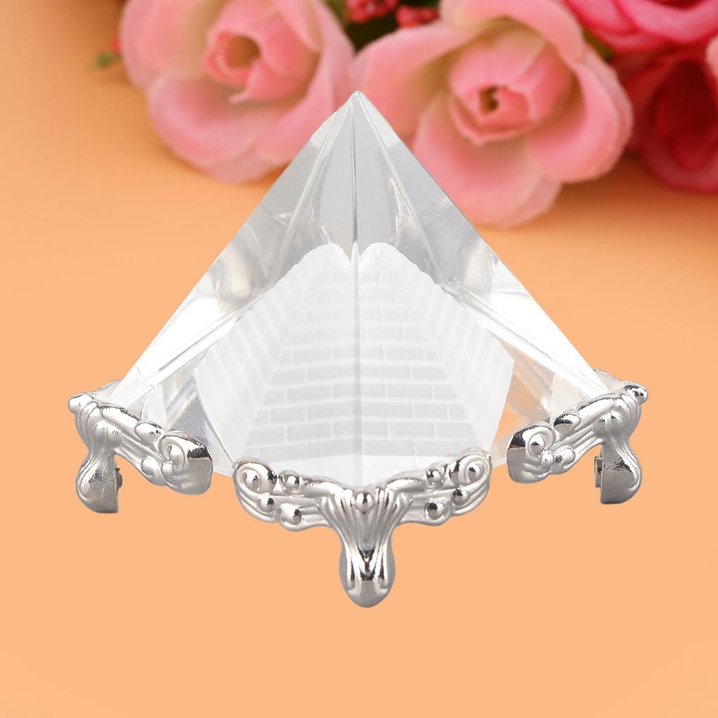 Creative Crystal Pyramid Quartz Stone Carving Figurine Home Decoration