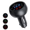 3 In 1 DC 12V/24V LED Digital Meter Display USB Car Charger Voltmeter Thermometer Car Battery Monitor LED Digital Dual Display
