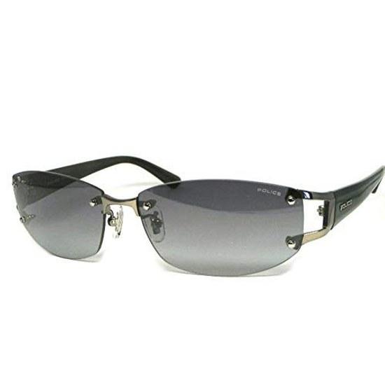 Domestic Genuine Product. Police Sunglasses Men SPLC60J 568N 59 Case UV Cut Rimless Two-point Japan Model 2021 Oval Titanium Combination Frame Shiny