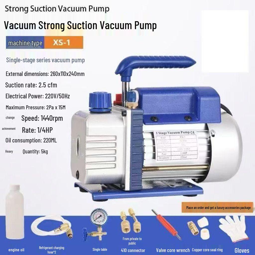 Portable Single/Double Stage Vacuum Pump for Air Conditioners, Refrigerators & Automobiles