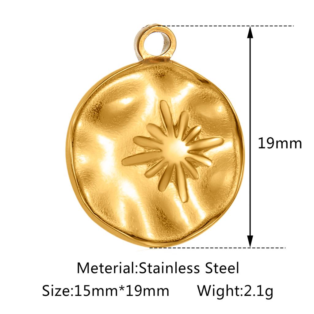 3pcs/Lot Stainless Steel Casting Sunburst Sun Moon Star Charms Pendant For DIY Necklace Bracelet Earrings Jewelry Accessories