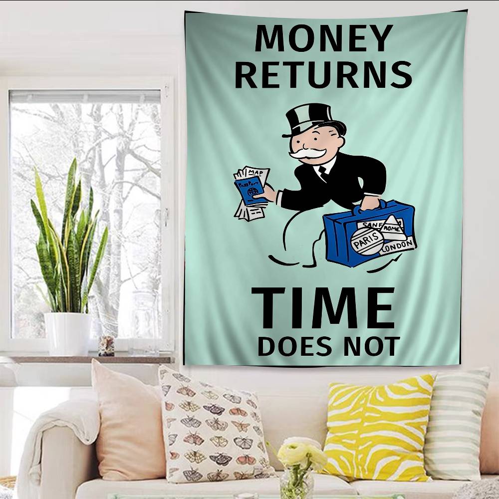 Monopoly Millionaire Dollar Money Cartoon Tapestry Bohemian Wall Tapestries Mandala Home Decor
