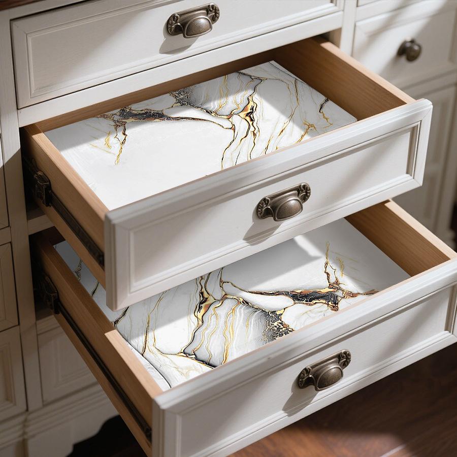 Samolepicí mramorová tapeta se zlatou fólií, odlepovací a nalepovací, vodotěsná, odolná proti oleji, nálepka na kuchyňskou zástěnu a pracovní desku, 5vrstvá PET samolepka na zeď pro nábytek