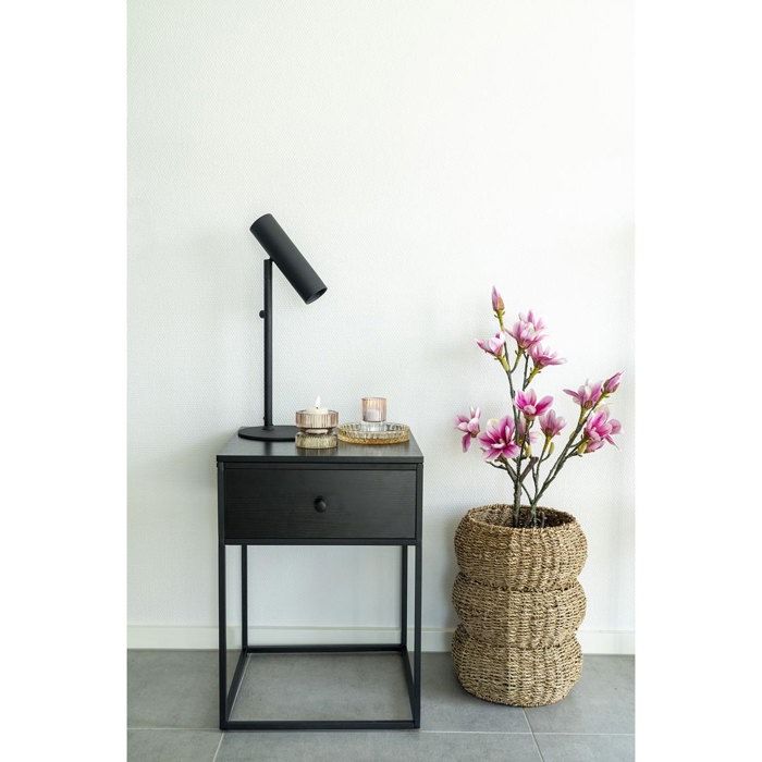 Vita 1-drawer Black Nightstand.