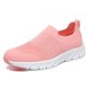 2024 Summer Women's Breathable Slip-on Flyknit White Sports Shoes, Korean Style, for Female Students, Large Size