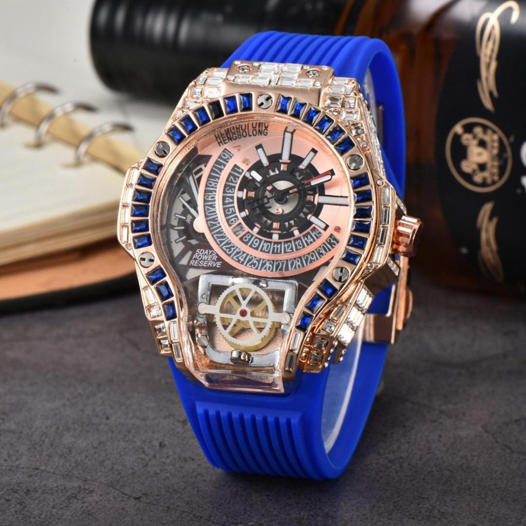 Men's Quartz Watch with Three-Needle Design, Sports Style, Irregular Full Diamond Shape, Similar to Jason Statham's Watch in Warcraft.