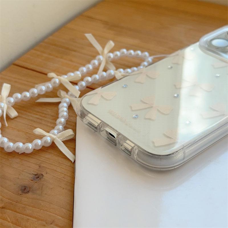 Champagne Bowknot iPhone 17 Pro Max & 16 Case - Trendy Double Layer Design