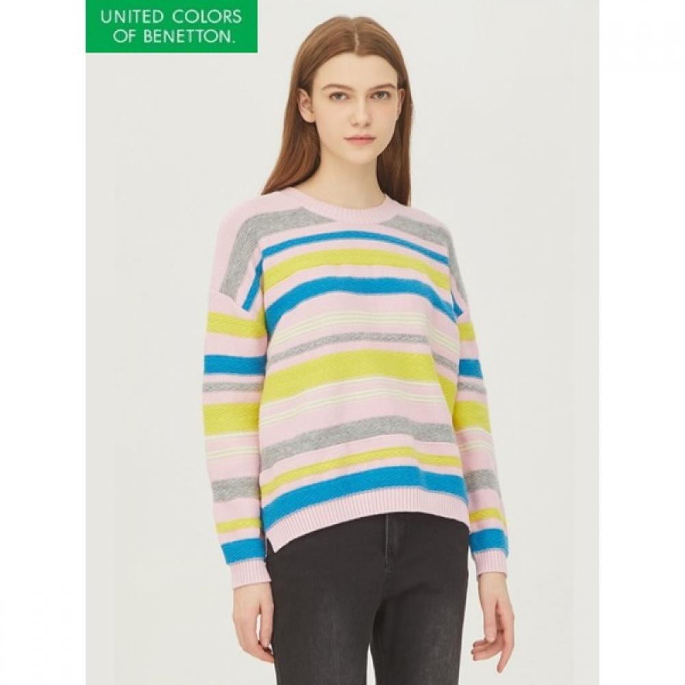 

Benetton Stripe Modified Textured Knit Bakp08311 IV/OS