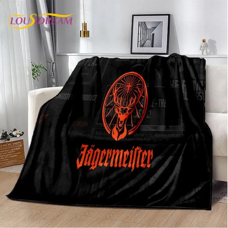 3D German Jaegermeister Logo Elk Soft Flannel Blanket for Beds Bedroom Sofa Picnic,Throw Blanket for Cover Outdoors Leisure Gift