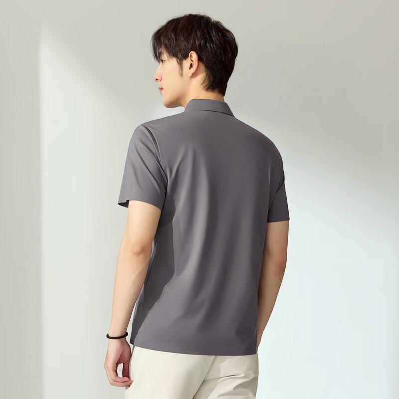 Men's Seamless Mulberry Silk Blend Short Sleeve Polo Shirt