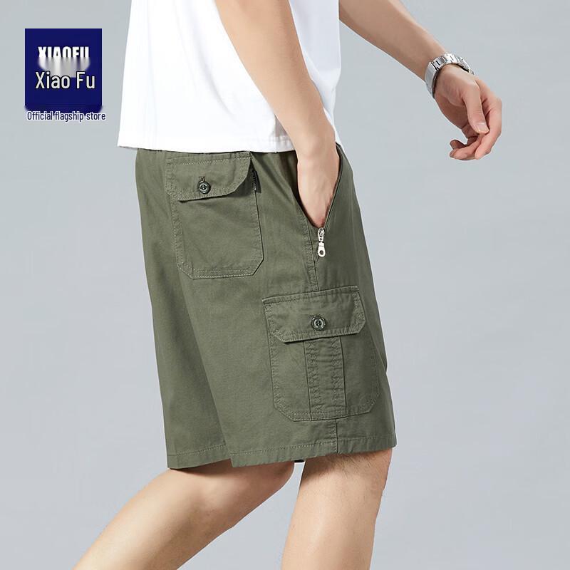 Men s Pure Cotton Loose Breathable Seven-Point Shorts 4XL