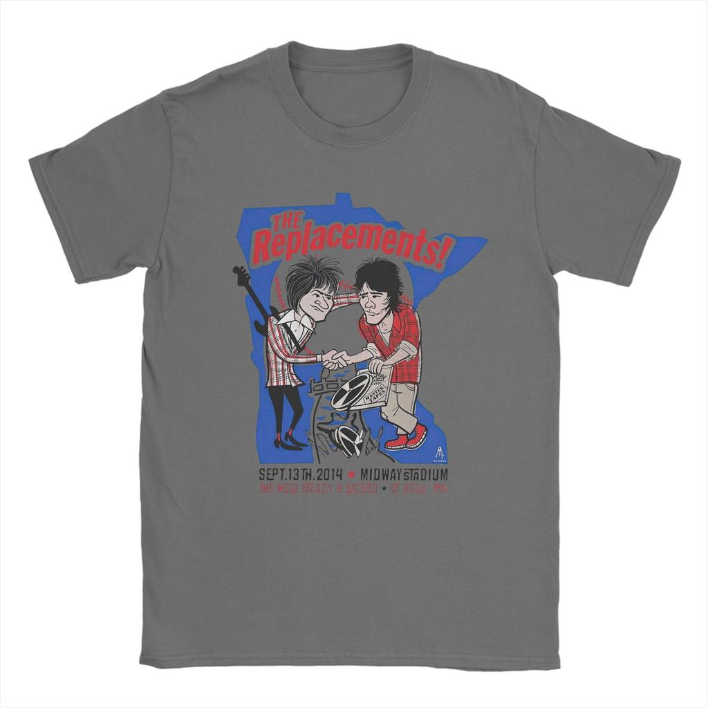 Fun The Replacements Midway Stadium Concert Tour T-Shirts for Men Cotton T Shirts Tee Shirt Birthday Present Clothes