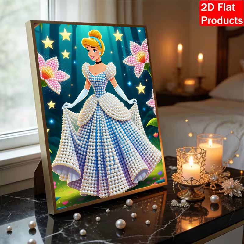 Disney Conjunto de Pintura com Pérolas Cinderela A Pérola da Floresta Obra de Arte Exquisita e Brilhante Perfeito para Decoração de Parede de Casa e Presentes Artesanais