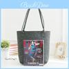 Elegant Gray Felt Handbag Featuring Spacious Interior And Modern Design