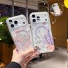 For IPhone 17 ProMax Laser Color Change N52 Magnetic Phone Case for Apple 16 Transparent Cherry Blossom Protective Cover
