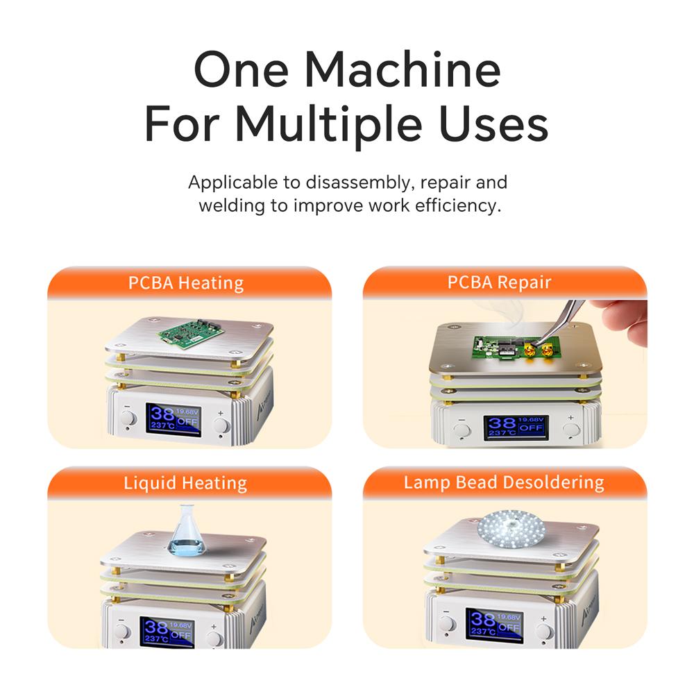 Type-C Mini Hot Plate PCB SMD Board Soldering Plate Adjustable Constant Temperature Heating Tool Preheating Station Repair Tools