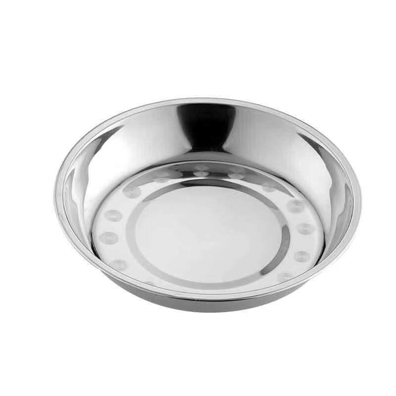 Camellia Thickened Stainless Steel Round Serving Plate