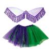 2Pcs Mardi Gras Costume Accessories Set Fairys Wing Tutus Skirt Halloween Cosplay Costume for Carnival Masquerades Party