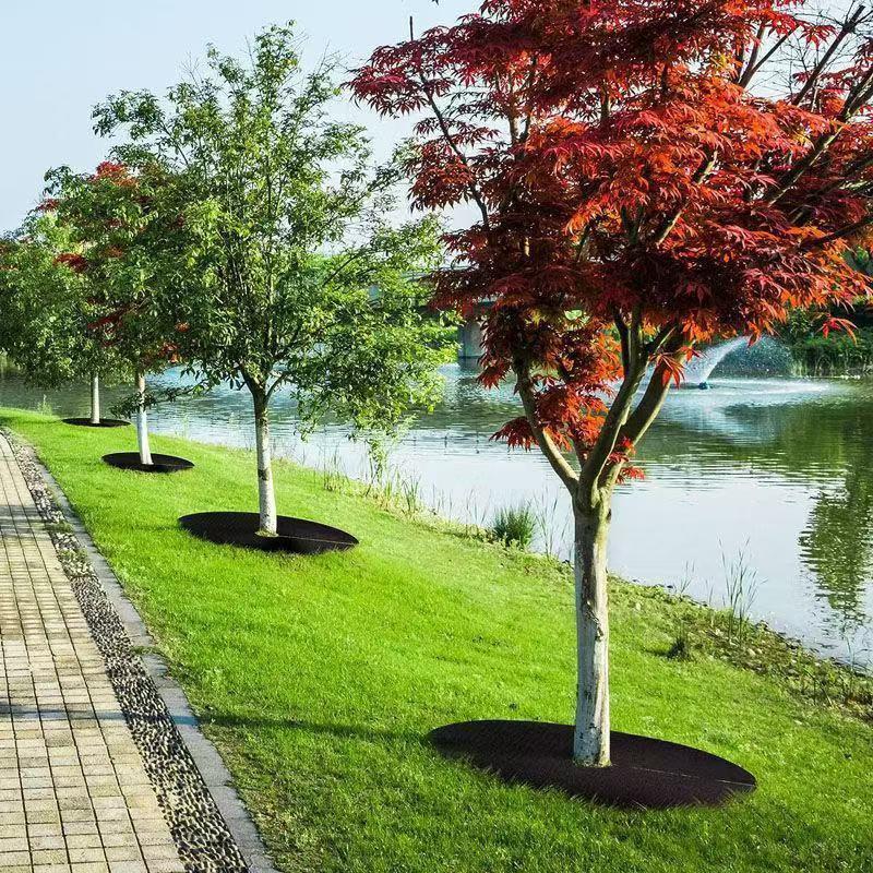 Weed Control Mats Non Woven Tree Rings Mulching Mats for Garden Decoration and Soil Moisture Preservation