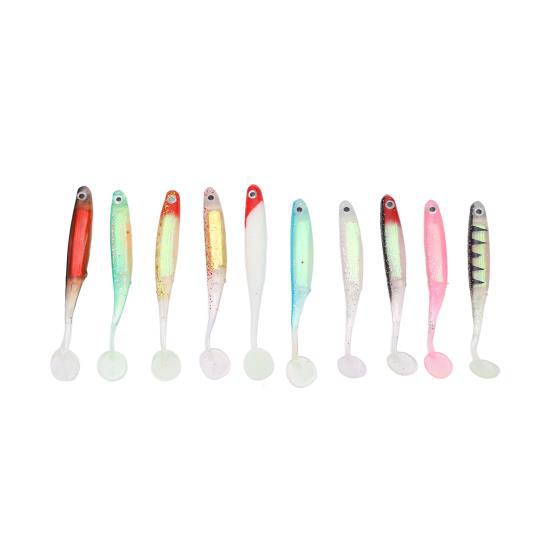 

10 шт. красочных рыболовных приманок, имитирующих мягкие приманки, рыболовные принадлежности для пресноводной и соленой воды