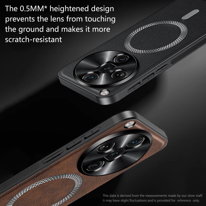 For Oppo Find X7 Ultra Case Magnetic Elegant Leather Wear-Resistant Lens Fully Covered Non-Slip Grip Edge Cover Shell