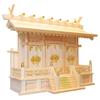 Matsuyama Shinto Buddhist Altar, Three-Shrine, with Cloud Stickers, Made in Japan, Hinoki (Japanese Cypress), 54cm Wide, 40cm High, 21.5cm Deep