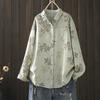 Middle Aged Women Clothing Cotton Yarn Printed Shirts Long Sleeve Blouses for Women Spring Vintage Clothing