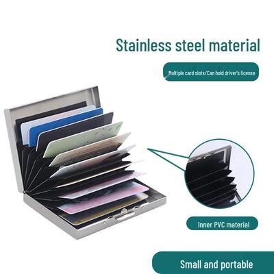 Portable RFID Blocking Stainless Steel Card Holder - Unisex, Minimalist Design