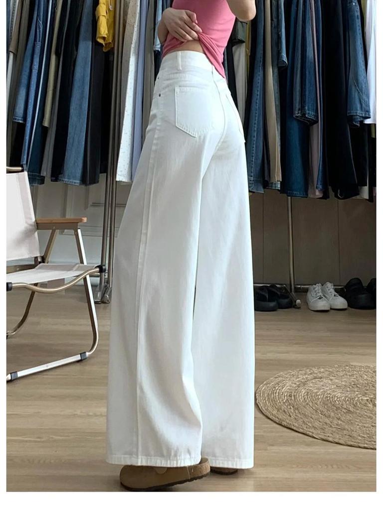 New Plus Size Black Wide Leg High Waist Jeans for Women - Slimming, Loose Drapey Fit, Autumn Wear