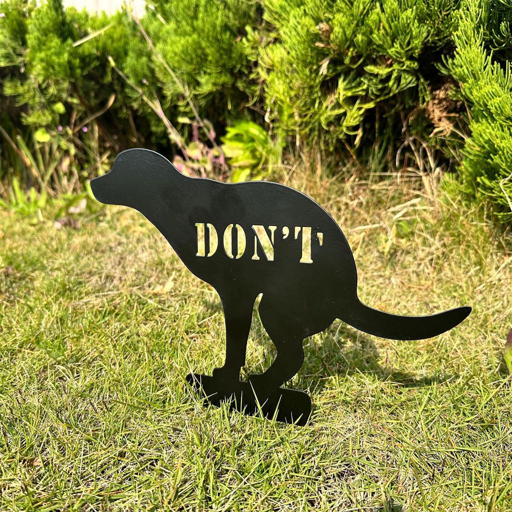 Eisenschild „Don't Pooping“ für den Garten, mit Aufschrift „Don't Dog Allowed Pooping“, Gartenführer, dekorativer Pfahl für Garten, Rasen, Hof