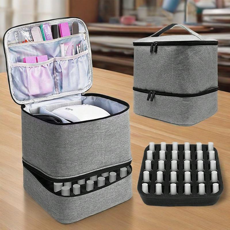 Large-capacity cosmetic bag PVC portable female bag nail polish storage bag