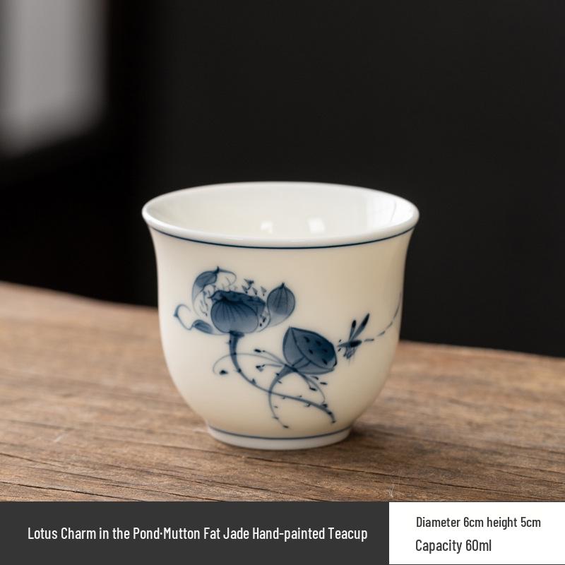 Изысканная керамическая пиала для чая, расписанная вручную - Специальная пиала для дегустации чая Кунг-фу для женщин