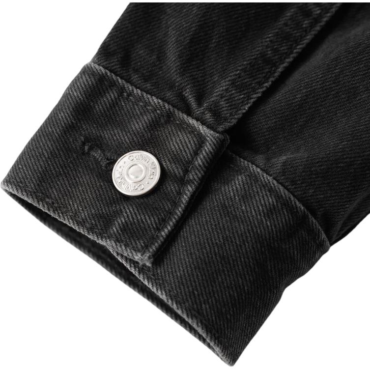 Calvin Klein Modna Jednolita Wszechstronna Casualowa Wygodna Kurtka Jeansowa Męska kurtki Czarna 40TM716-001