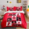 Chicago Sports Icon Set Bedding Duvet Cover Set Duvet Cover Pillowcases (1*Duvet Cover 2*Pillowcases, Without Duvet Insert)