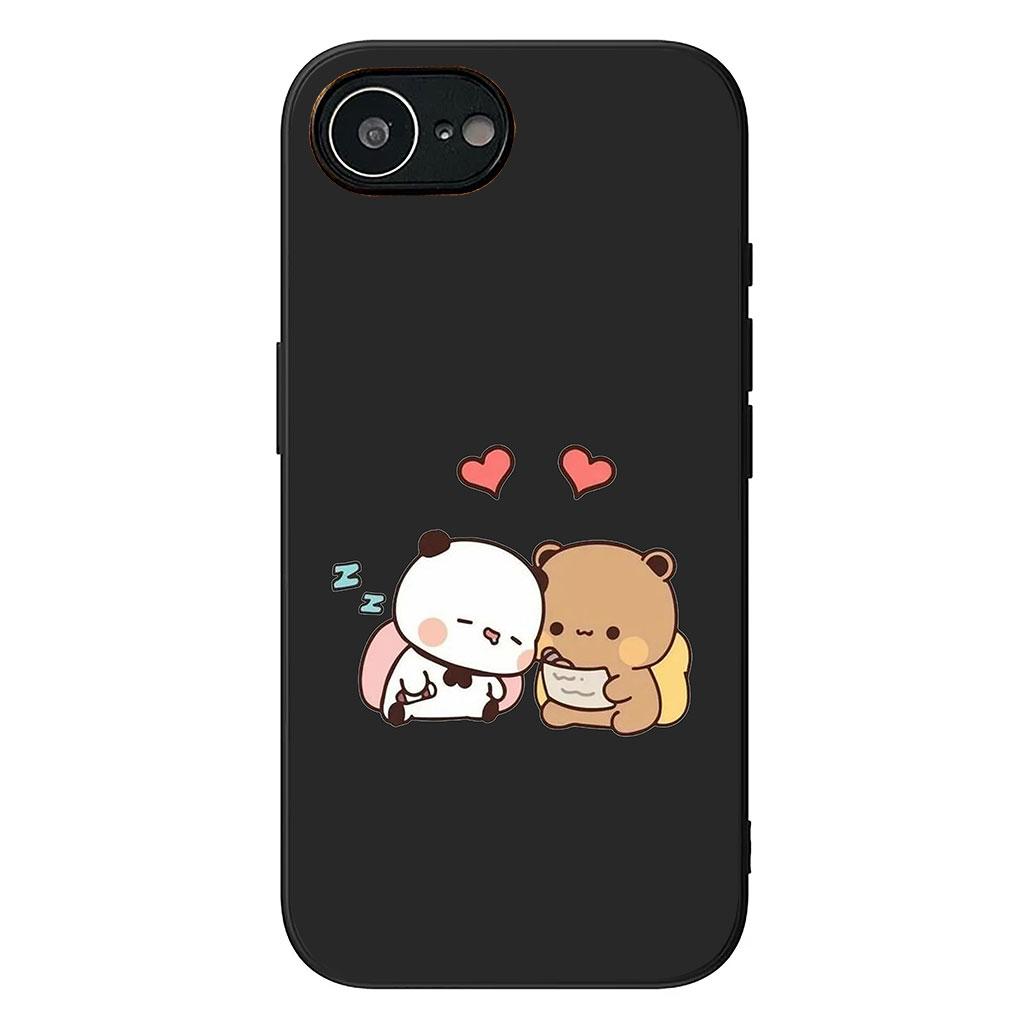 

B-Bubus D-Dudus Cute Panda Bear Phone Case for Apple iPhone 12 13 Mini XS 11 Pro Max 7 8 Plus + XR 8+ X SE 2020 SE3 Soft Cover iPhone 12 Pro