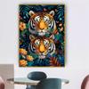 5d DIY Diamond Painting Cross Stitch Animals Two Tigers Diamond Embroidery Mosaic Full Round Drill Home Decor Arts