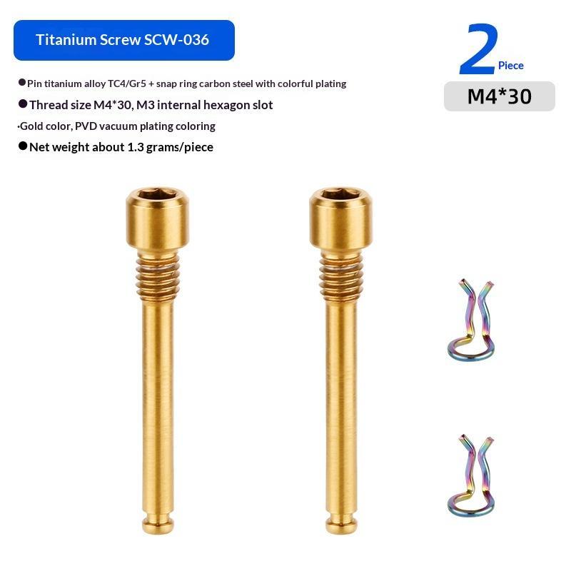 Bicycle Hydraulic Disc Brake Pad Fixing Bolts M4 Titanium Alloy Corrosion Resistant Inserts for Cycling Upgrade Accessories