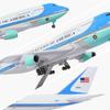 For Air Force One Plane B747 Model Planes Kits Display Diecast Airplane for Adults with LED Light(Touch or Sound Control)