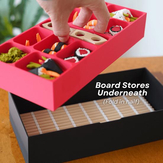 1 Sett Sushi Sjakkspill med Rullemattespillbrett Bento Oppbevaringsboks Barn Voksne Bærbar Reise Pedagogisk Håndrullet Sjakkbrettspill Leke