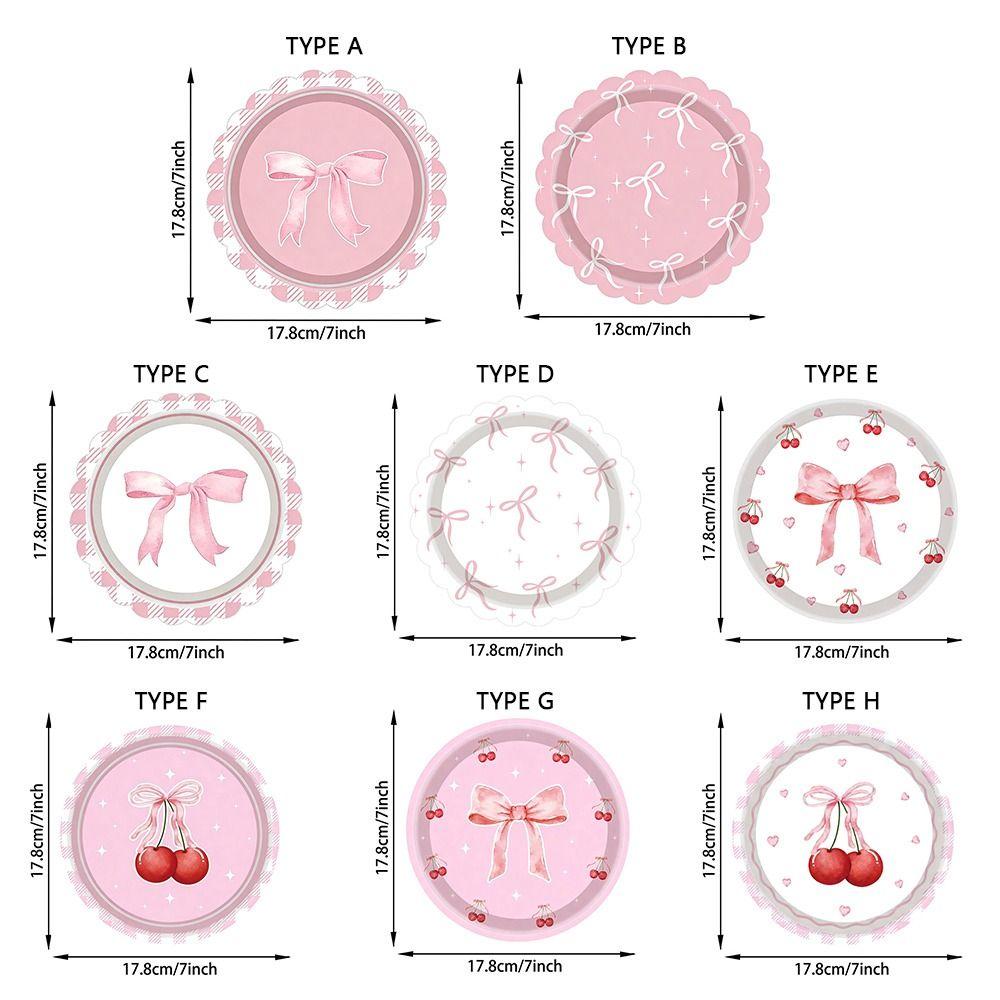 10pcs 7Inch Size Disposable Tableware Pink Color Birthday Party Decor Birthday Party